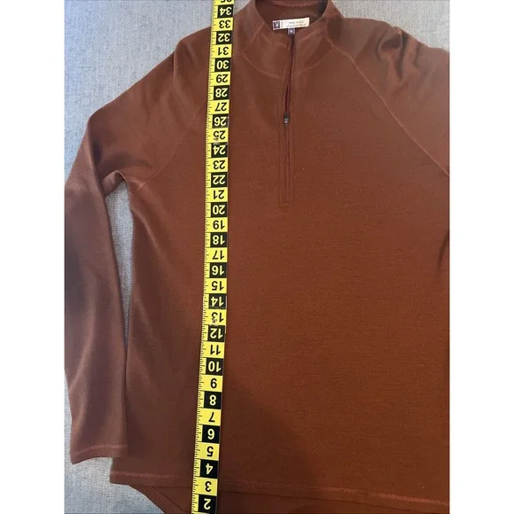 Ibex Merino Wool 1/2 Zip Pullover Men's XL Preppy Golf Made In USA Rustic Color - Picture 6 of 10